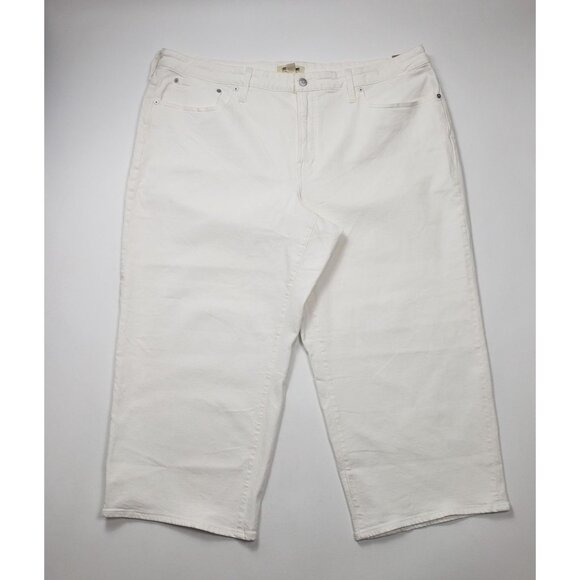 Madewell The Plus Perfect Vintage Wide-Leg Crop Jeans Womens Size 24W Tile White - Picture 13 of 16